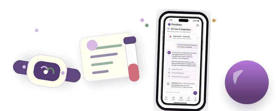 Prescience member app, wearable, and health benefit visuals