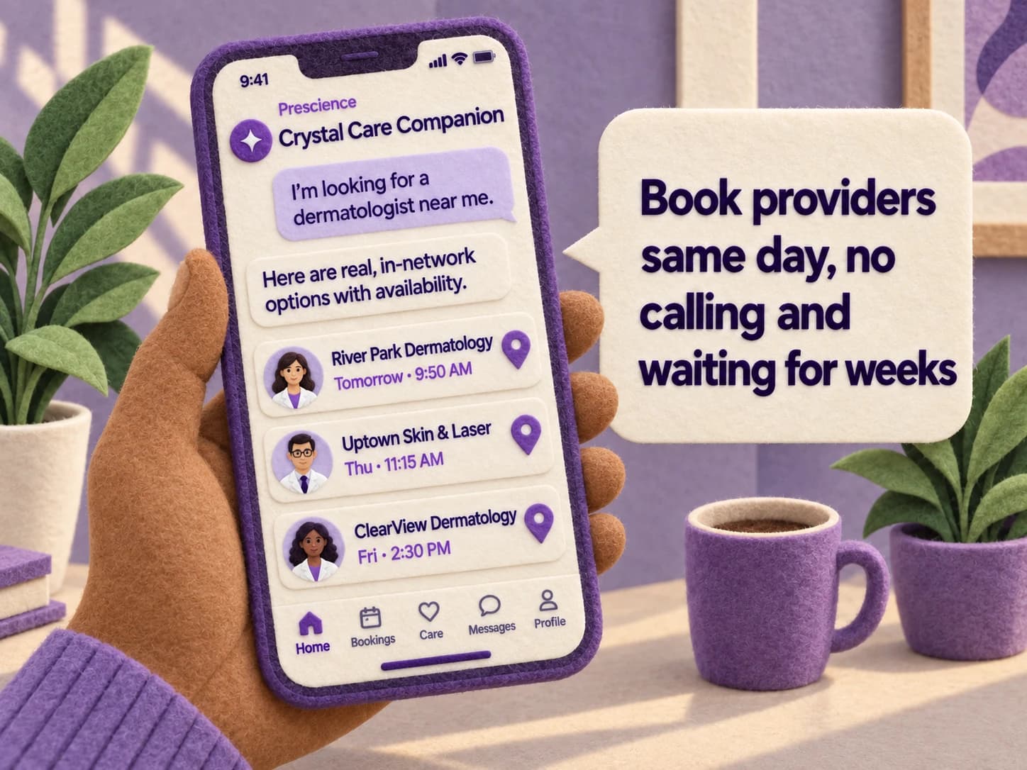 Finding same-day, in-network care in the Prescience Care Companion.